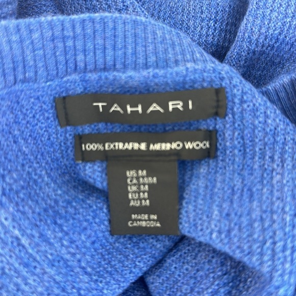 Tahari Fine Merino Wool Pullover Long Sleeve Knit Top - Picture 6 of 7